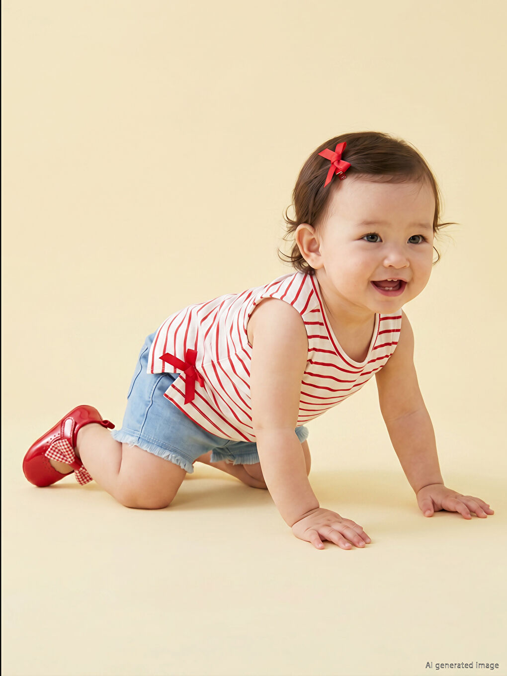 Prugasti komplet šortseva za bebe devojčice-1