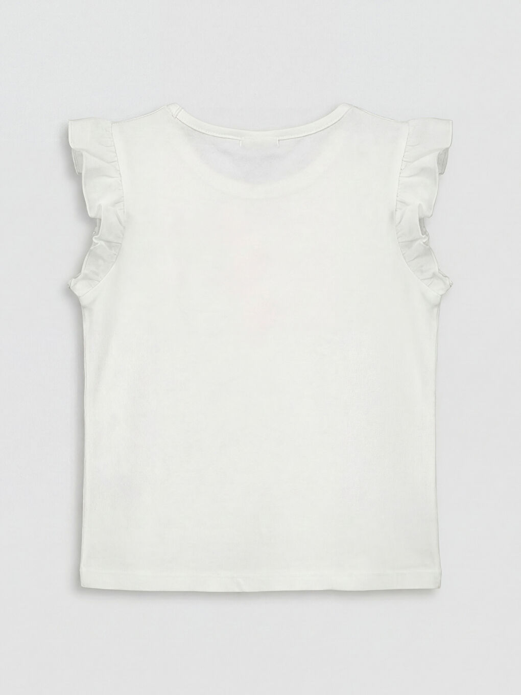 Beyaz Fiyonk Baskılı Kız Çocuk Atlet-1