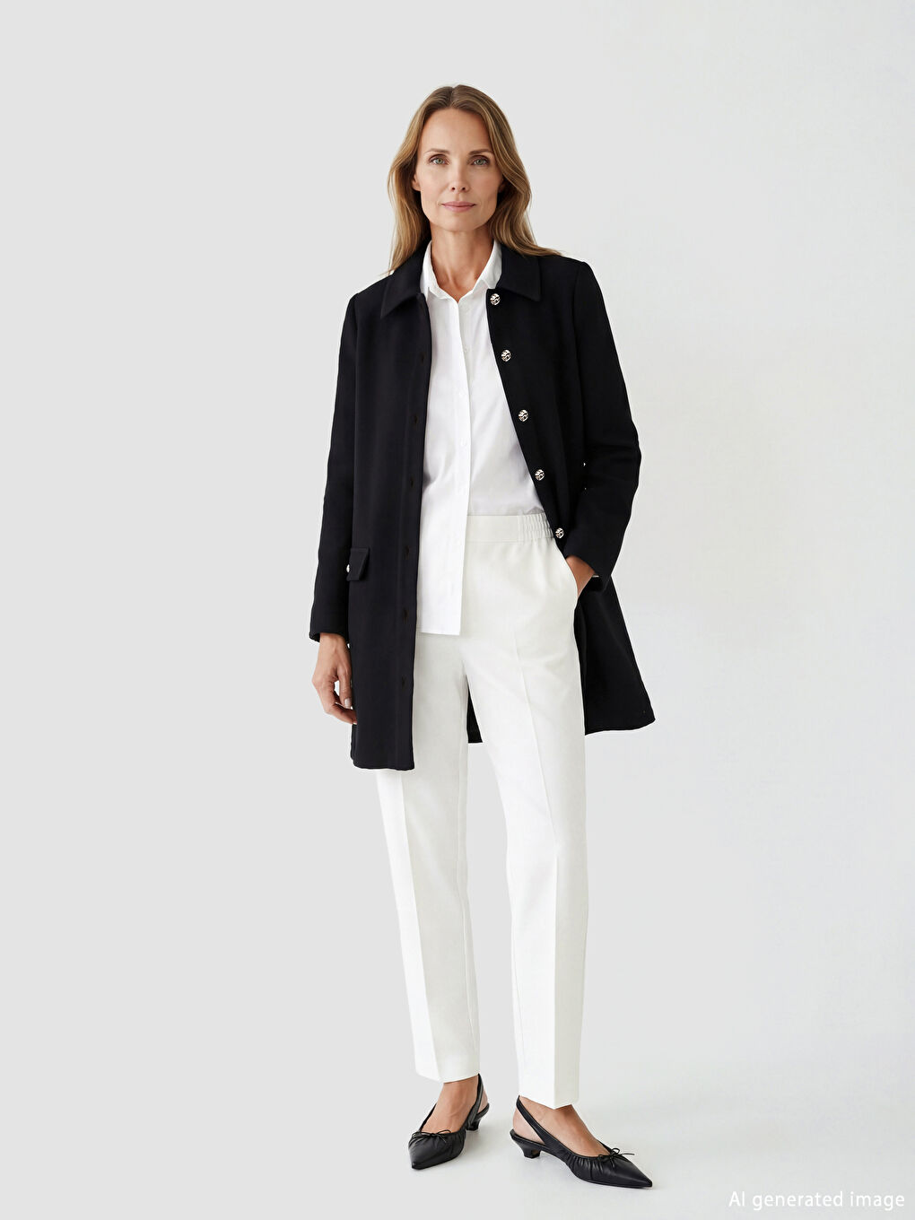 Siyah Gömlek Yaka Dokulu Kadın Triko Hırka	-1