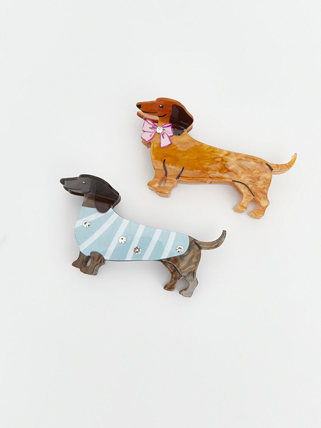 مشبك شعر نسائي بشكل كلب، عبوة من ٢ قطعة