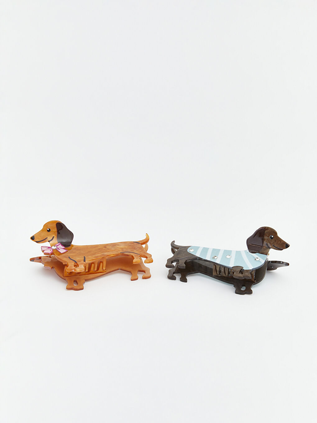 مشبك شعر نسائي بشكل كلب، عبوة من ٢ قطعة-1