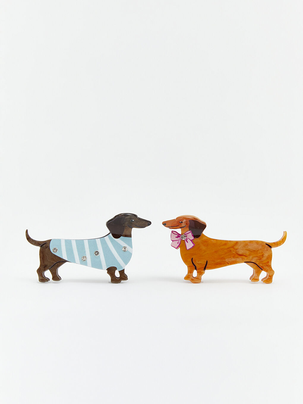 مشبك شعر نسائي بشكل كلب، عبوة من ٢ قطعة-2