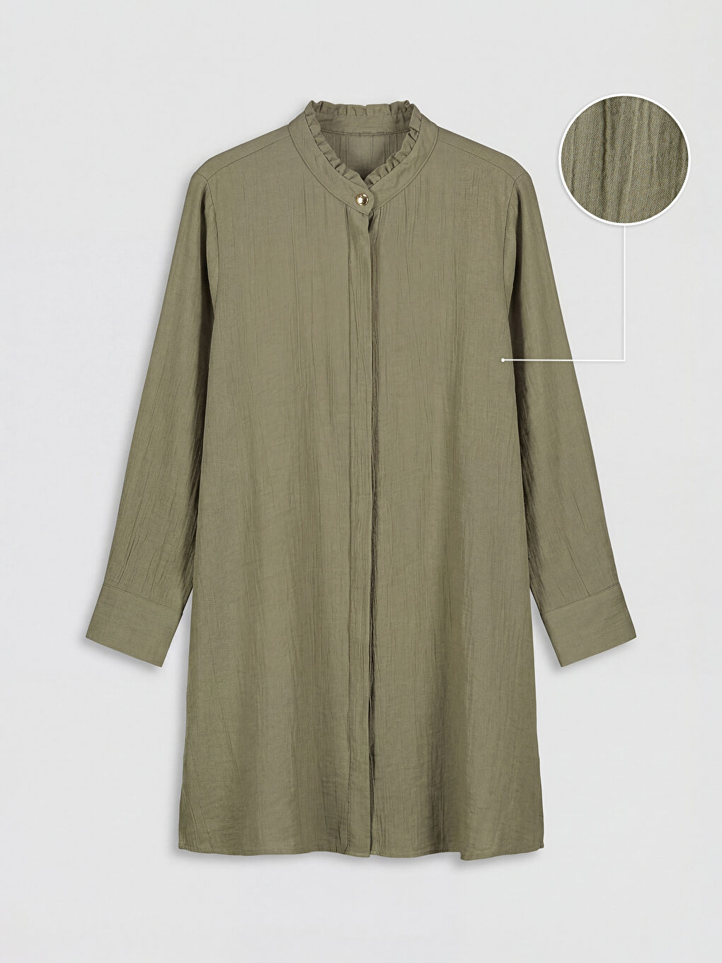 Fırfırlı Hakim Yaka Kadın Gömlek Tunik