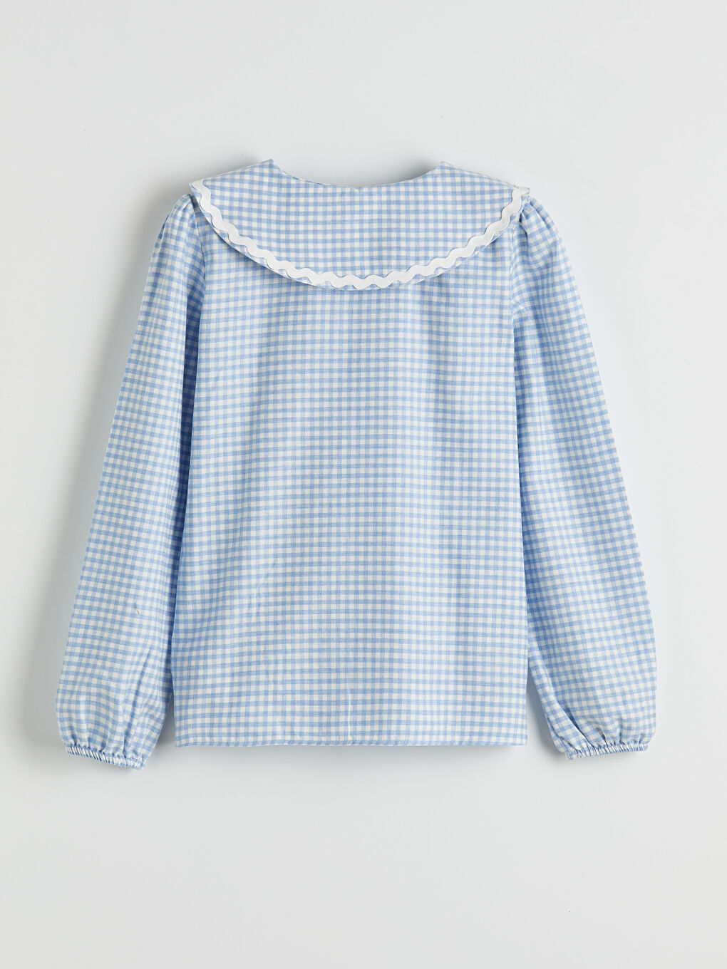 Mavi Ekose Kız Çocuk Gömlek-1
