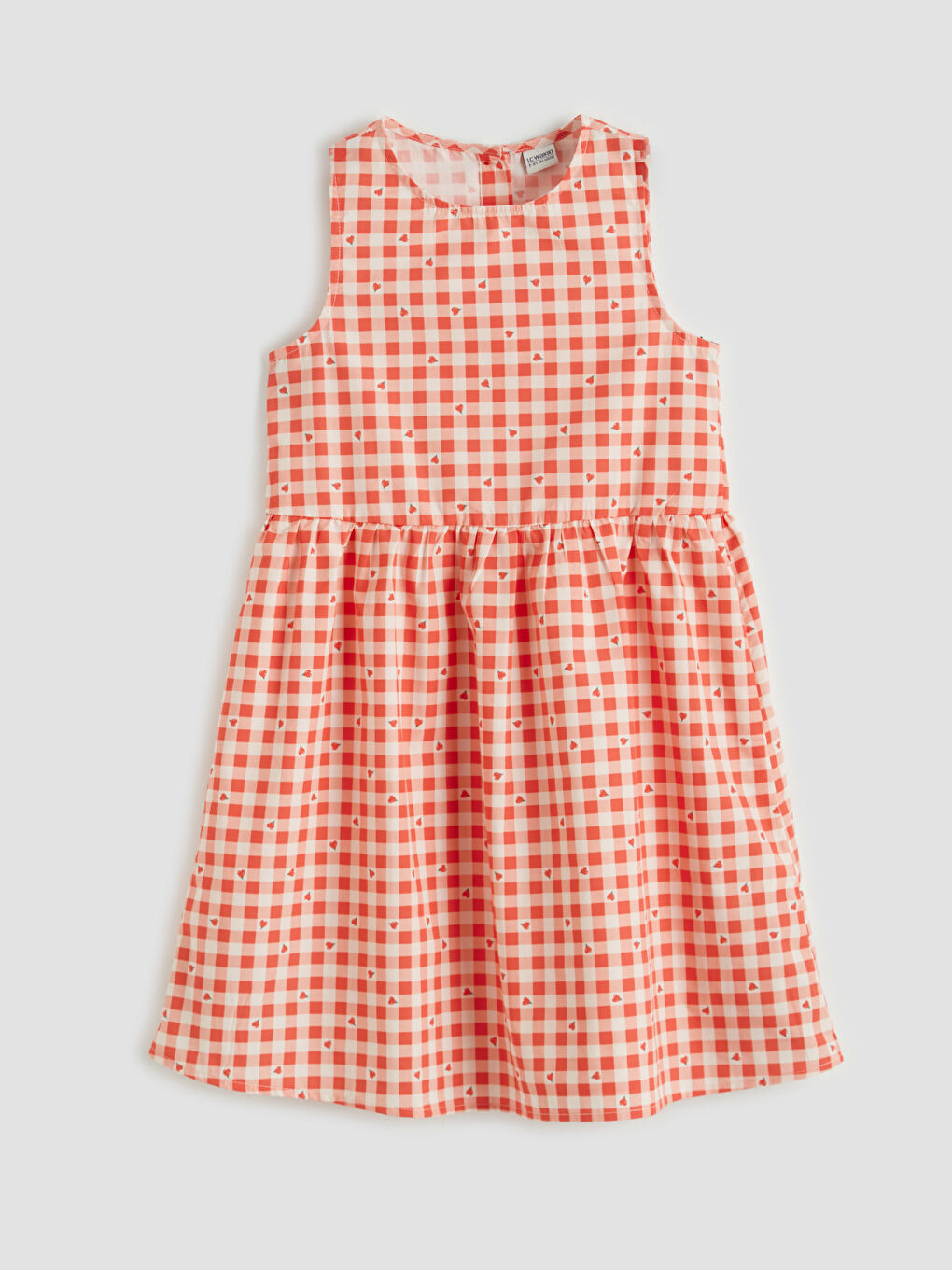 Kırmızı Bisiklet Yaka Kız Çocuk Elbise