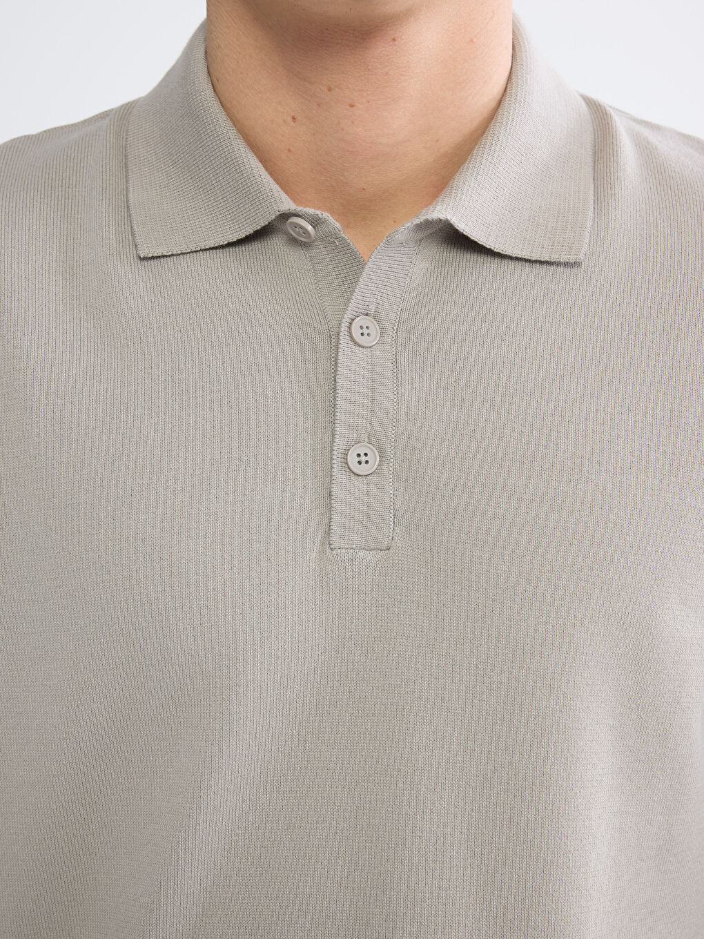 Bej Polo Yaka Erkek Triko Kazak-2