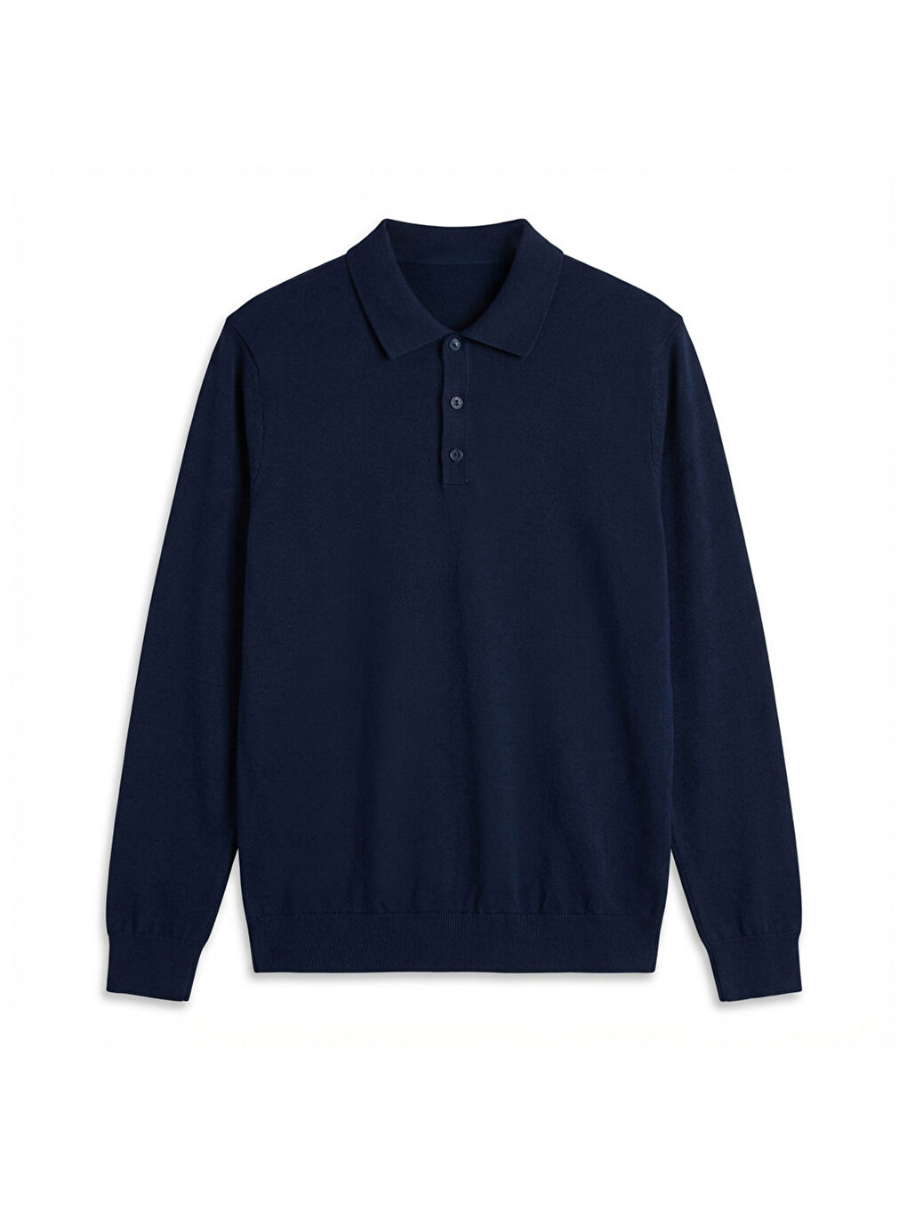 Lacivert Polo Yaka Erkek Triko Kazak-6