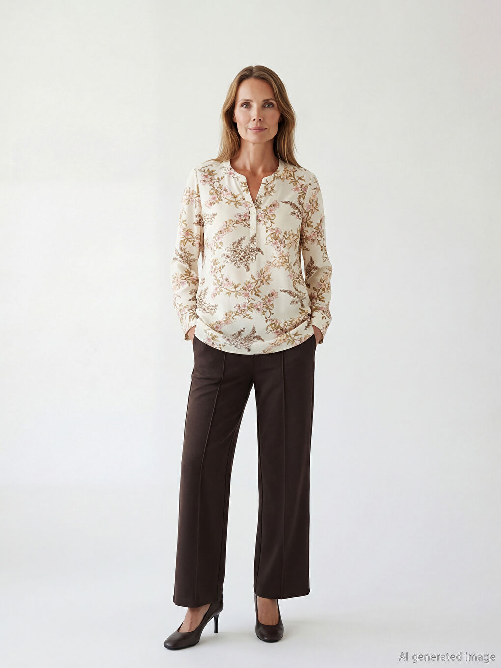 بنطلون واسع الأرجل بخصر مطاطي للسيدات