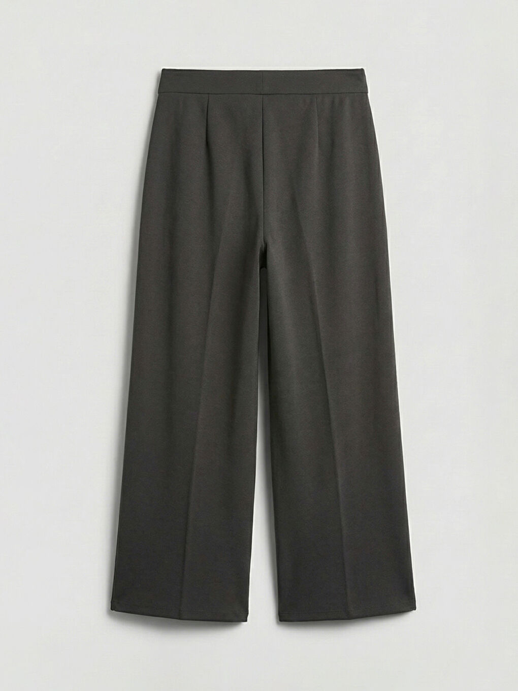 Antrasit Beli Lastikli Geniş Paça Kadın Pantolon-1