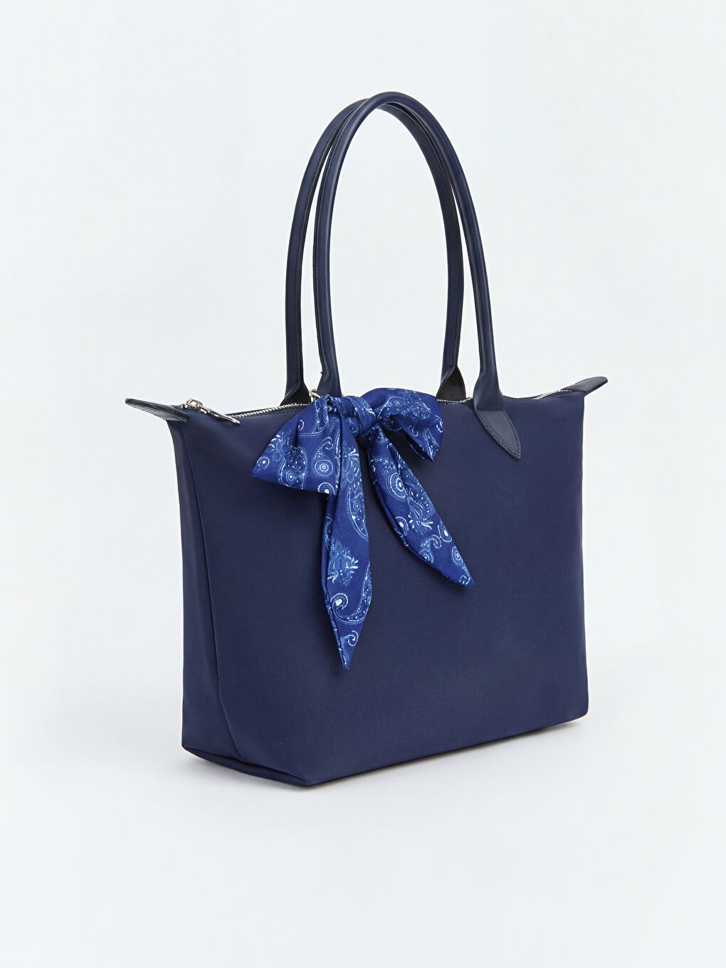 Lacivert Fular Aksesuarlı Kız Çocuk Kol Çantası-1