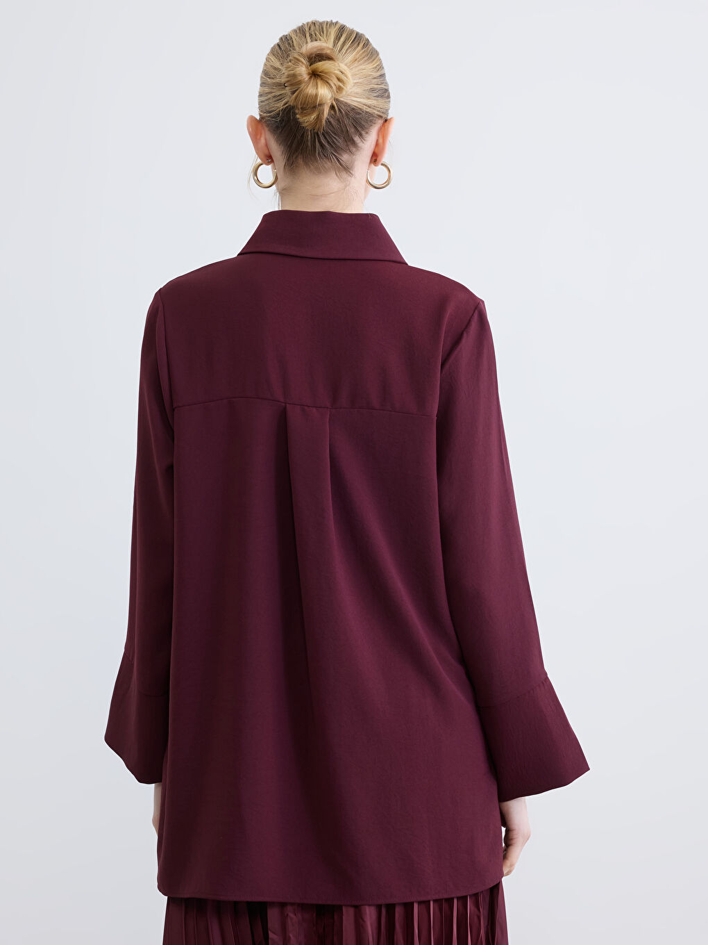 Bordo Oversize Kadın Tunik-3
