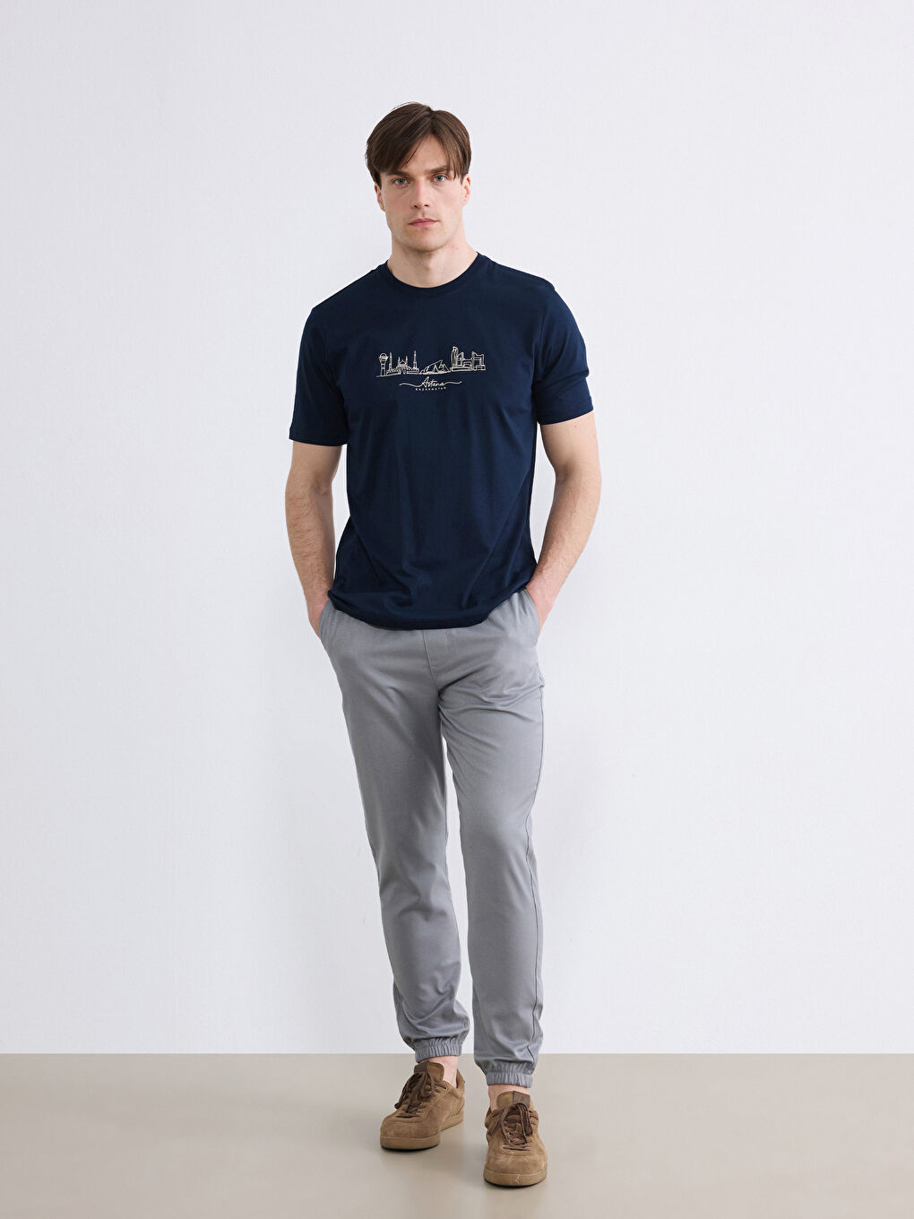 Antrasit Standart Kalıp Erkek Jogger Pantolon