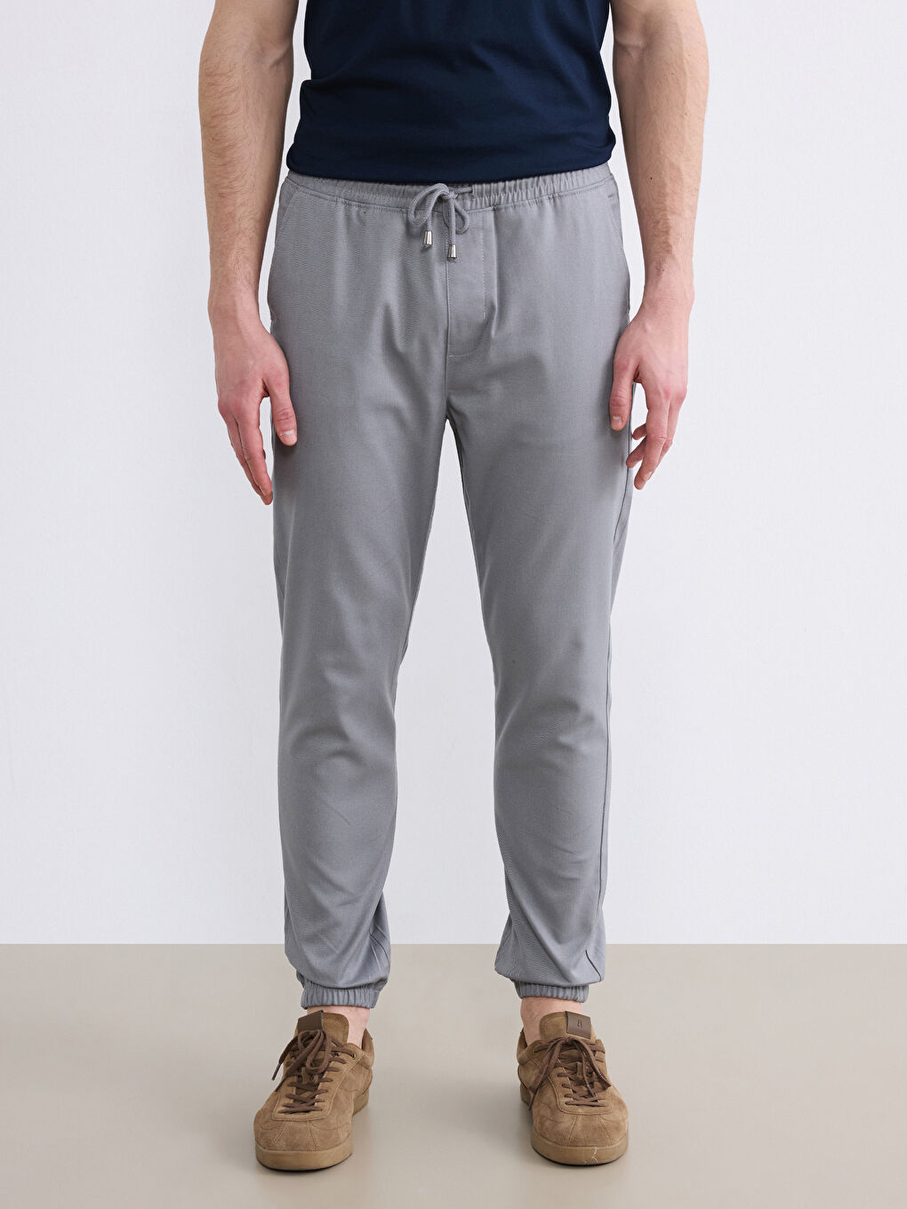Antrasit Standart Kalıp Erkek Jogger Pantolon-1