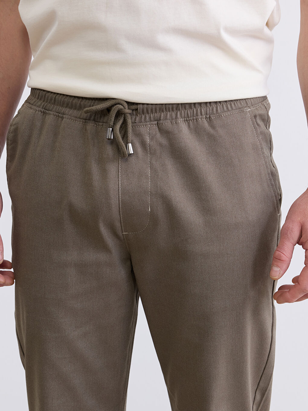 Haki Standart Kalıp Erkek Jogger Pantolon-2