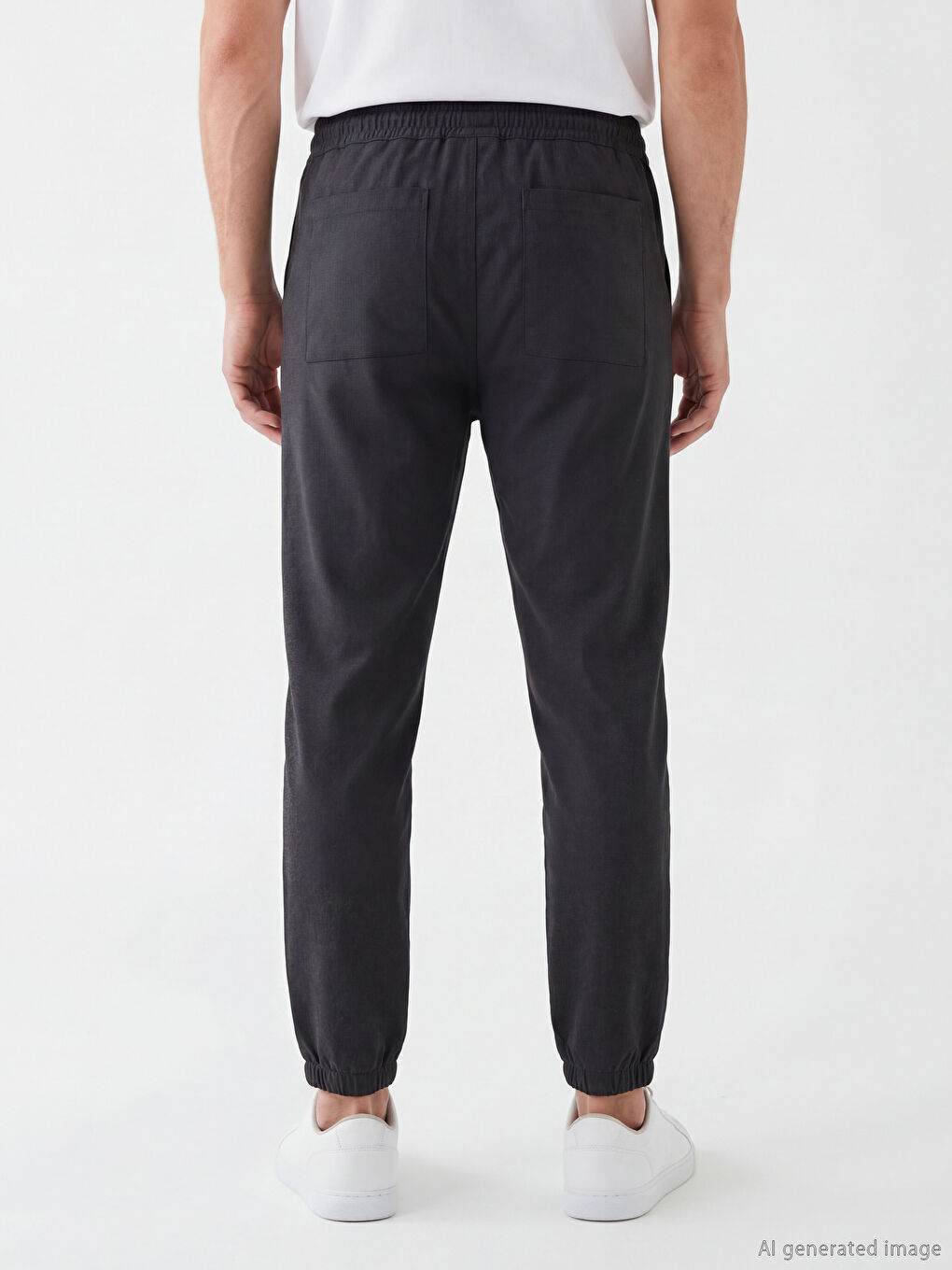 Siyah Standart Kalıp Erkek Jogger Pantolon-3