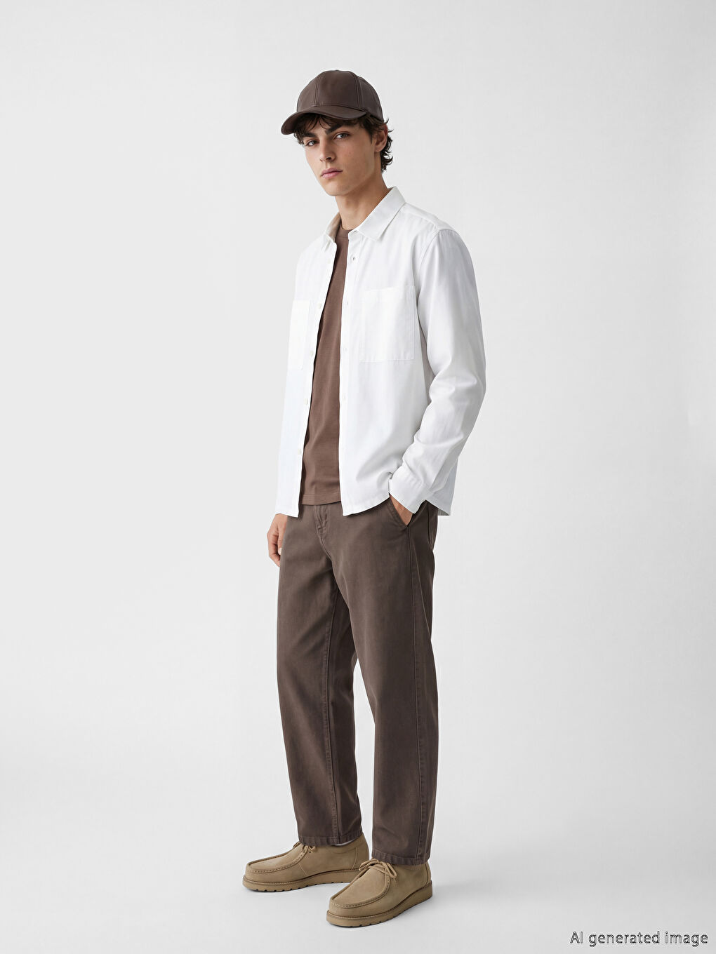 Kahverengi Rahat Kalıp Erkek Pantolon