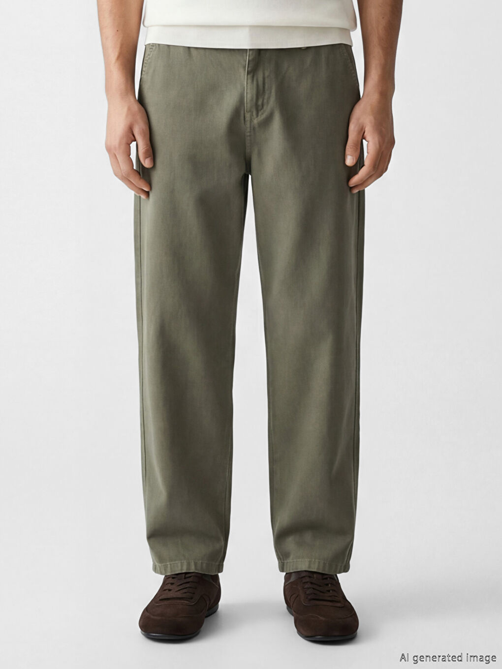 Haki Rahat Kalıp Erkek Pantolon-1