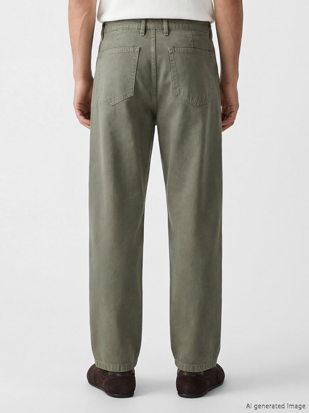 Haki Rahat Kalıp Erkek Pantolon-2