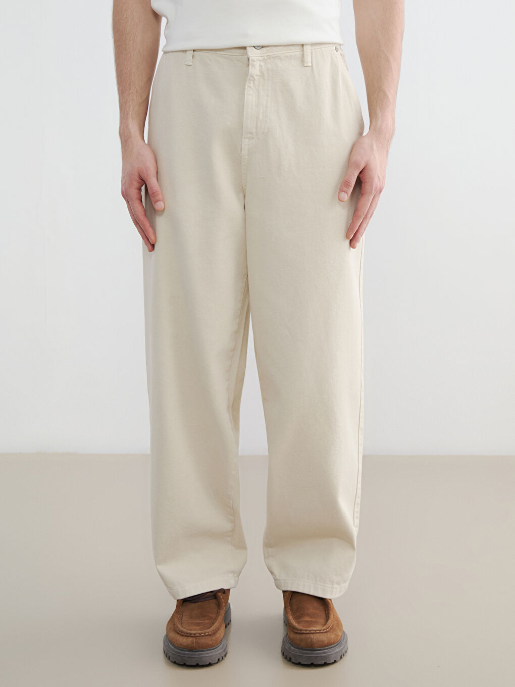 Gri Rahat Kalıp Erkek Pantolon-1