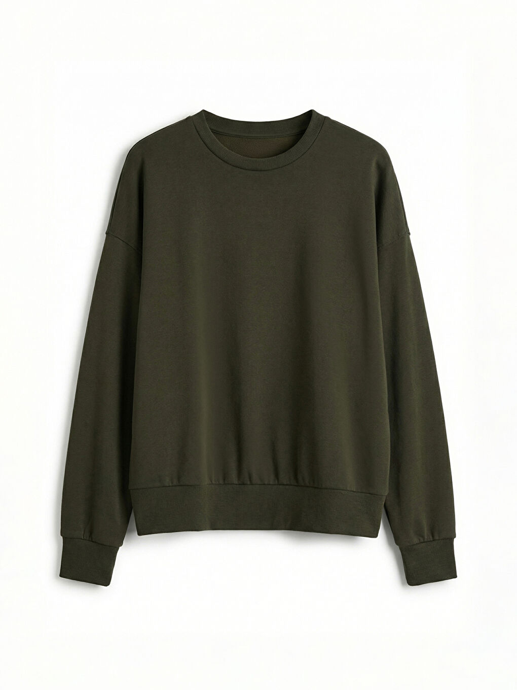 Haki Soft Touch Oversize Kadın Sweatshirt