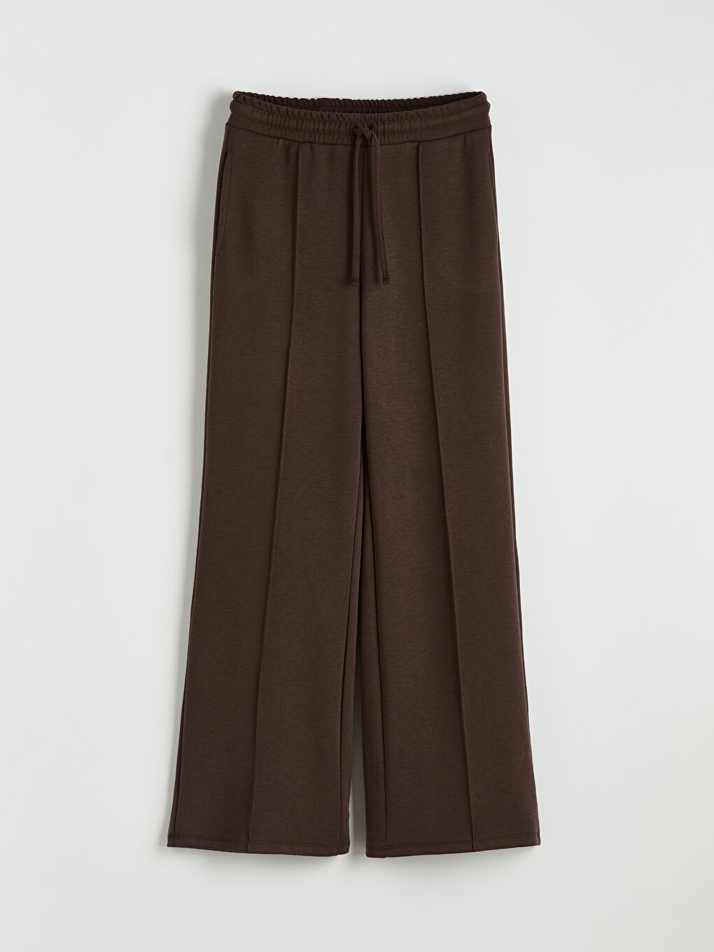 Kahverengi Beli Lastikli Soft Touch Kadın Eşofman Altı	