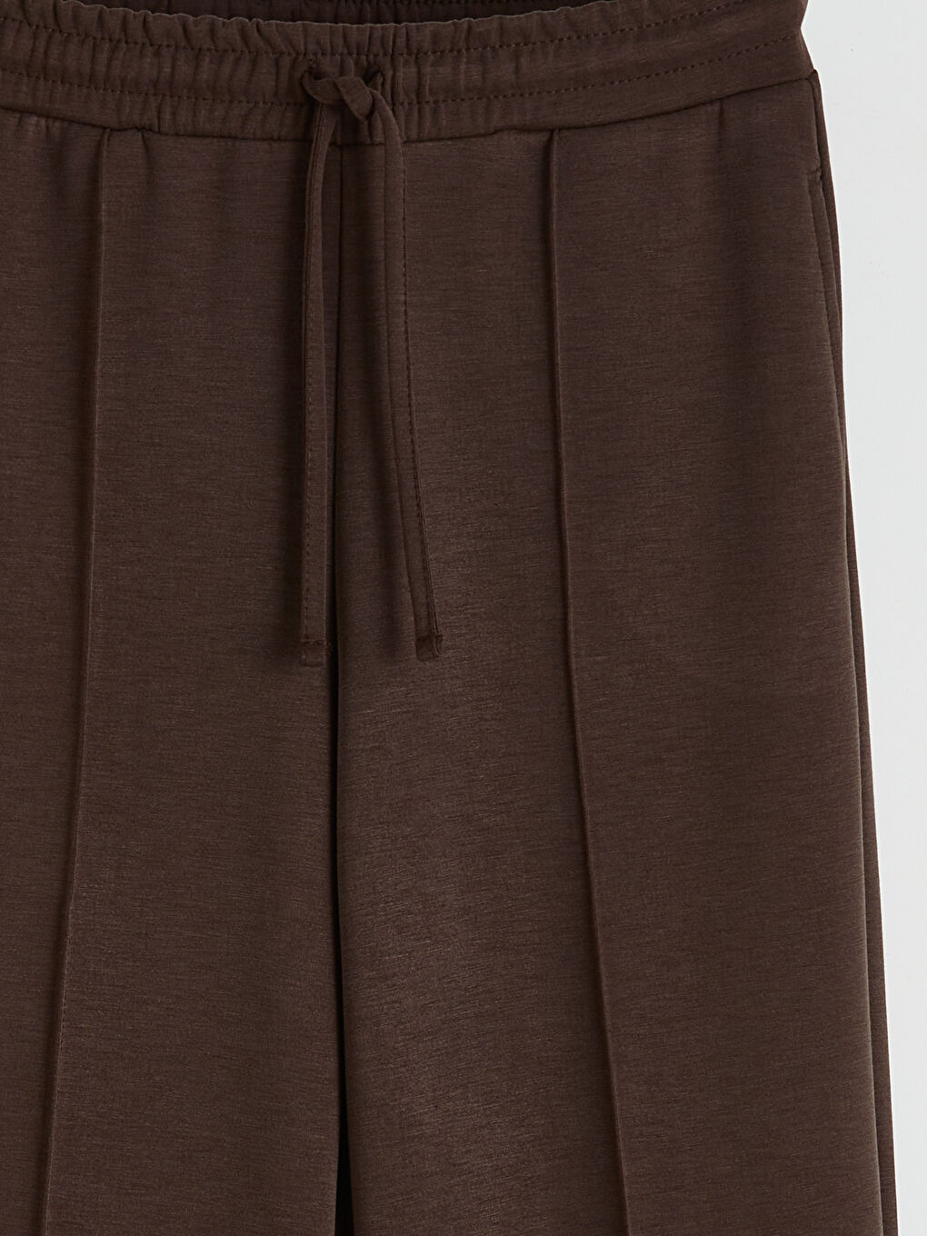 Kahverengi Beli Lastikli Soft Touch Kadın Eşofman Altı	-1