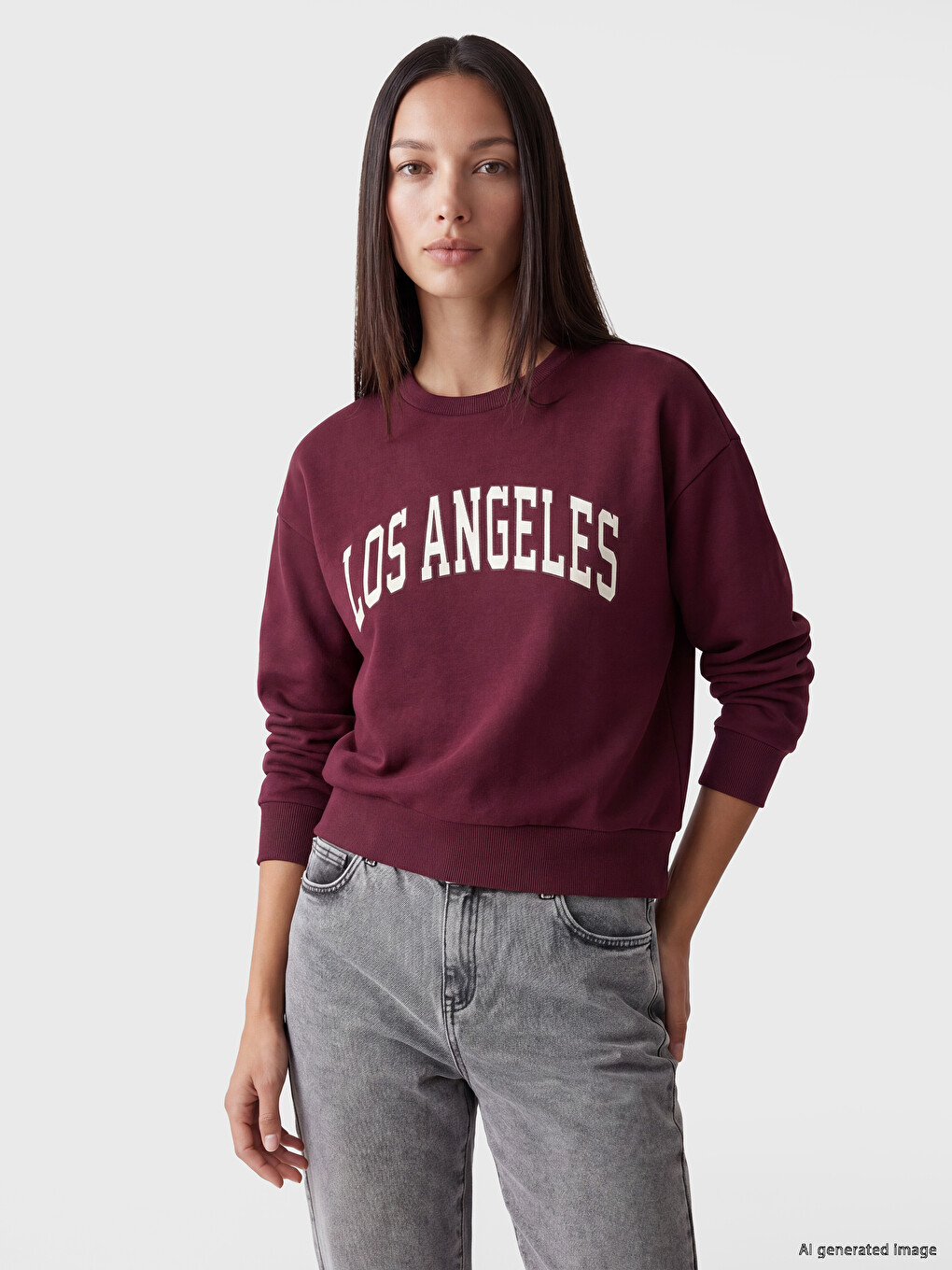 Mürdüm Soft Touch Oversize Kadın Sweatshirt	