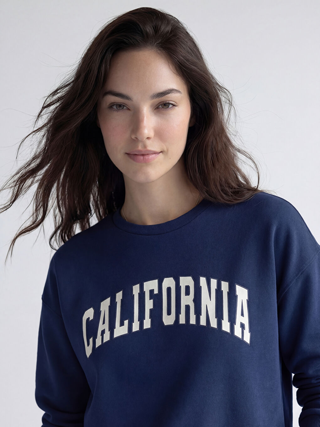 Lacivert Soft Touch Oversize Kadın Sweatshirt	