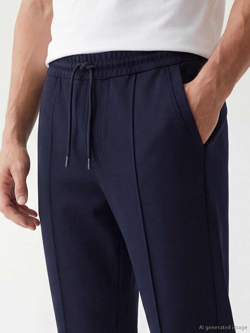 Lacivert Standart Kalıp Erkek Eşofman Altı-2