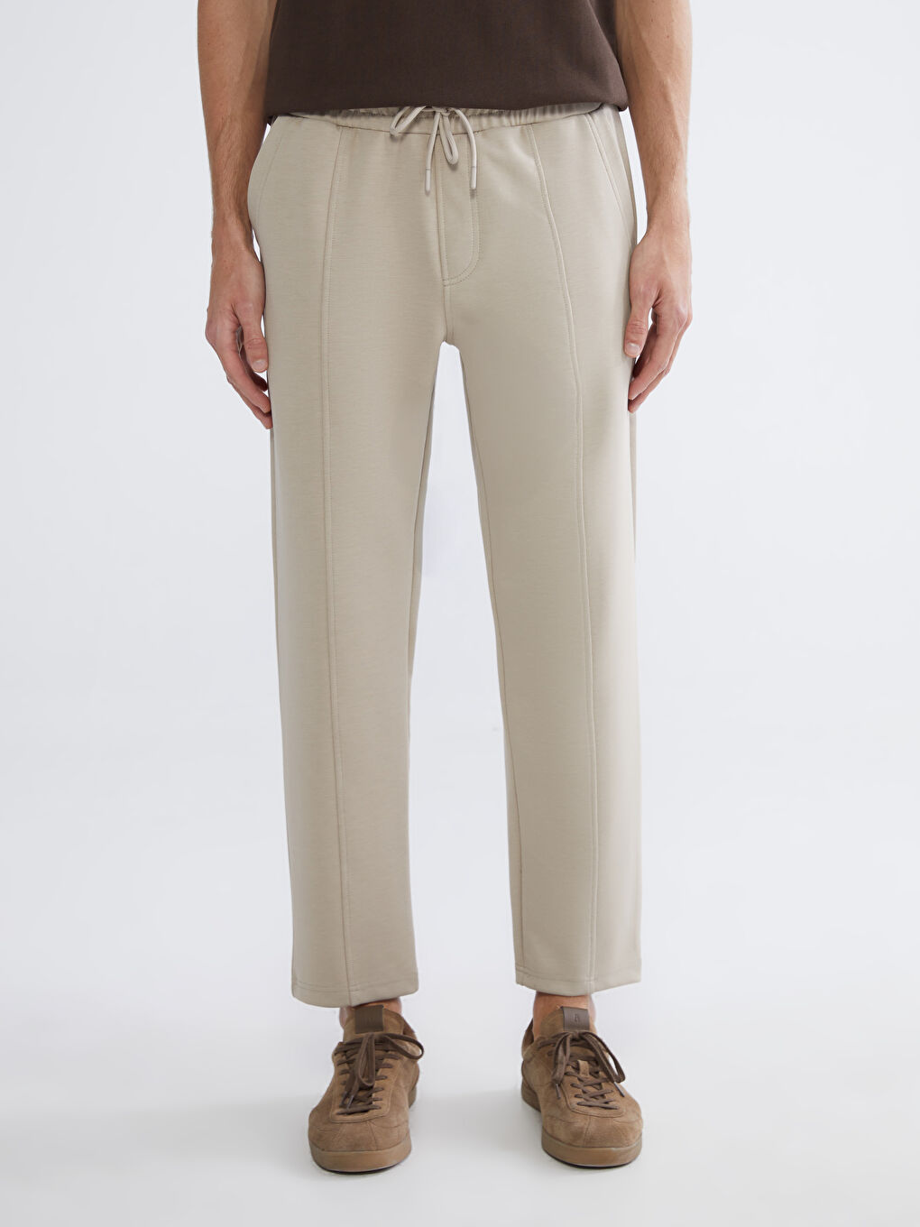 Bej Standart Kalıp Erkek Eşofman Altı-1