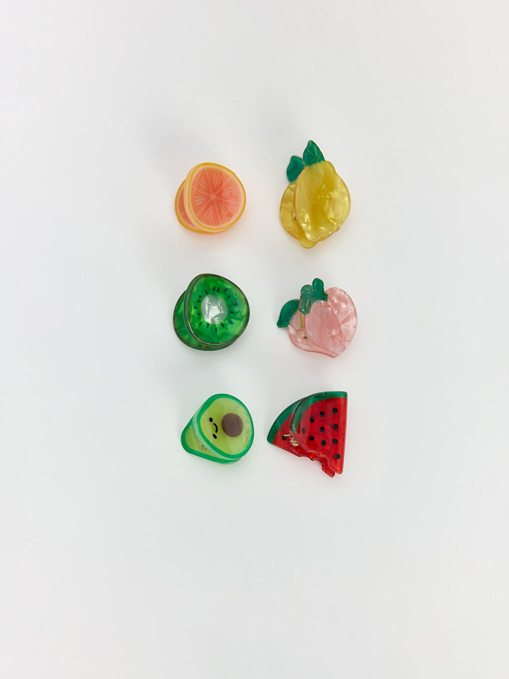 Karışık Meyve Figürlü Kadın Mandal Toka Seti 2'li-1