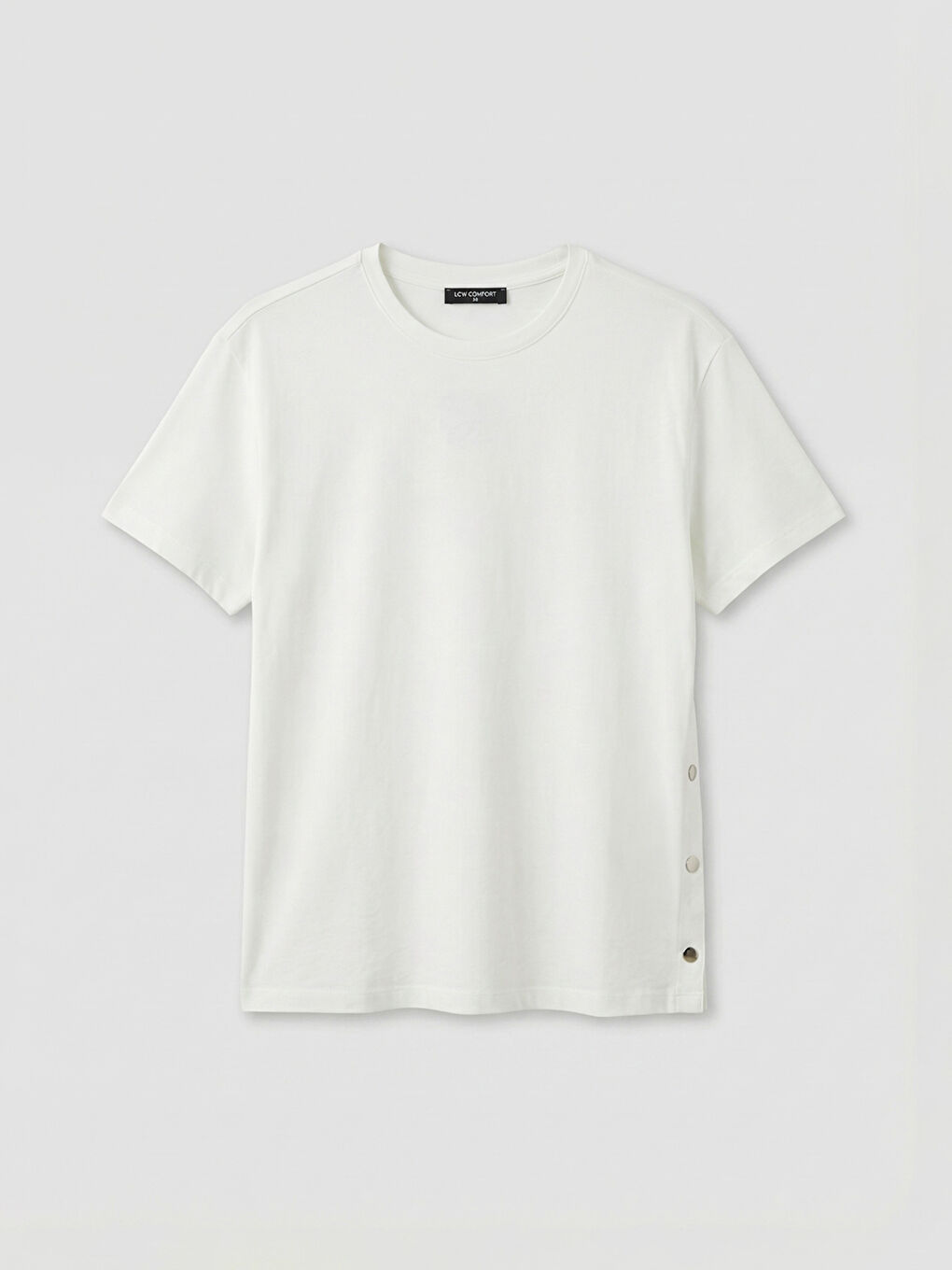 Beyaz Bisiklet Yaka Çıtçıtlı Bluz-4