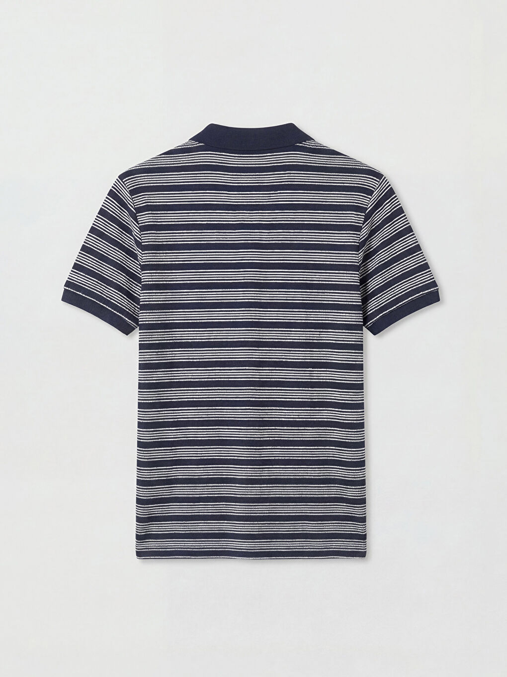 Lacivert Polo Yaka Çizgili Erkek Triko Tişört-1