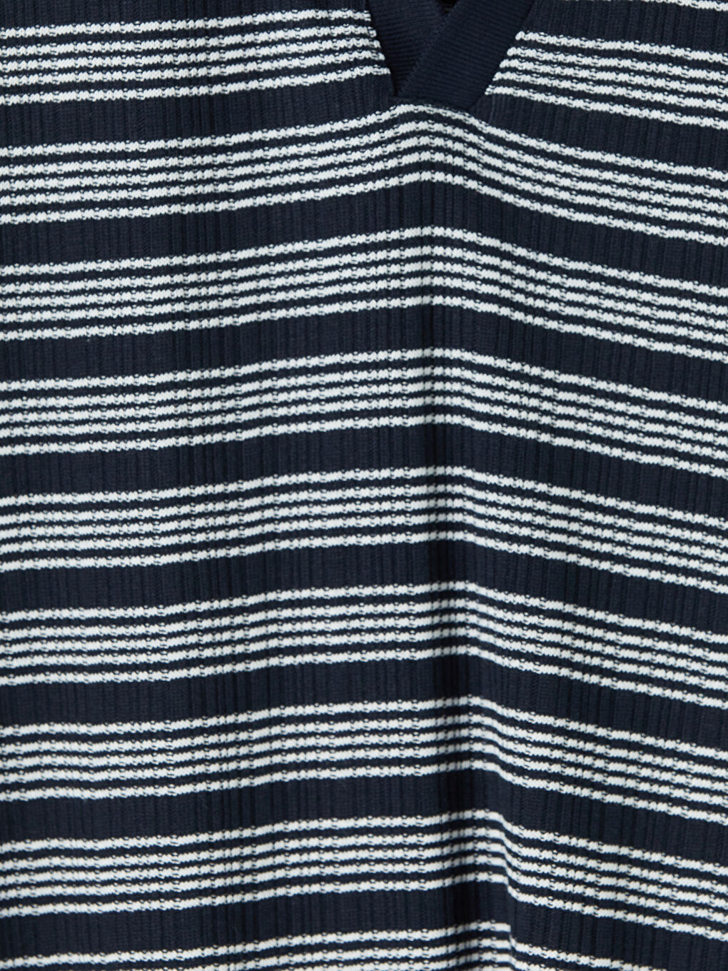 Lacivert Polo Yaka Çizgili Erkek Triko Tişört-2