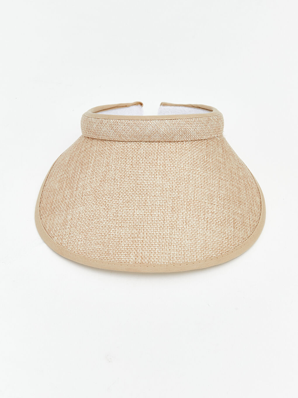 Bej Kadın Hasır Vizör Şapka