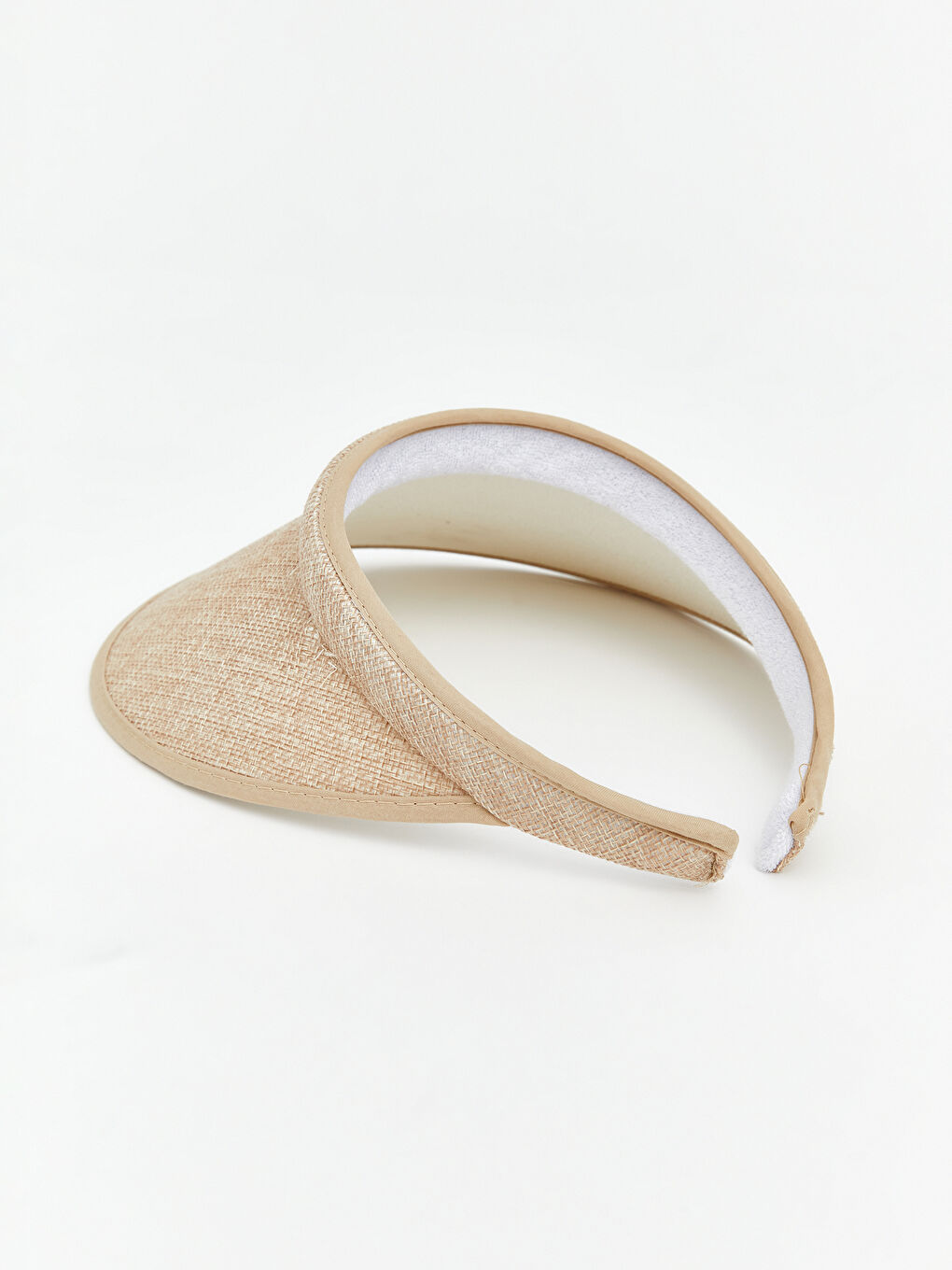 Bej Kadın Hasır Vizör Şapka-2