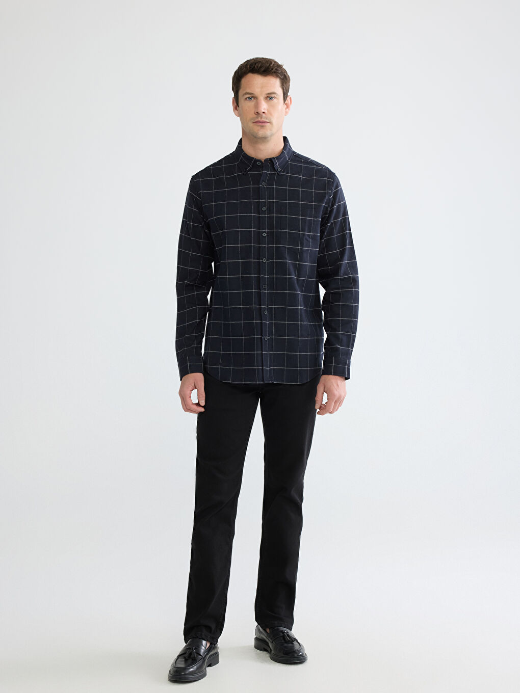 Men's Regular Fit Linen Blend Shirt-1