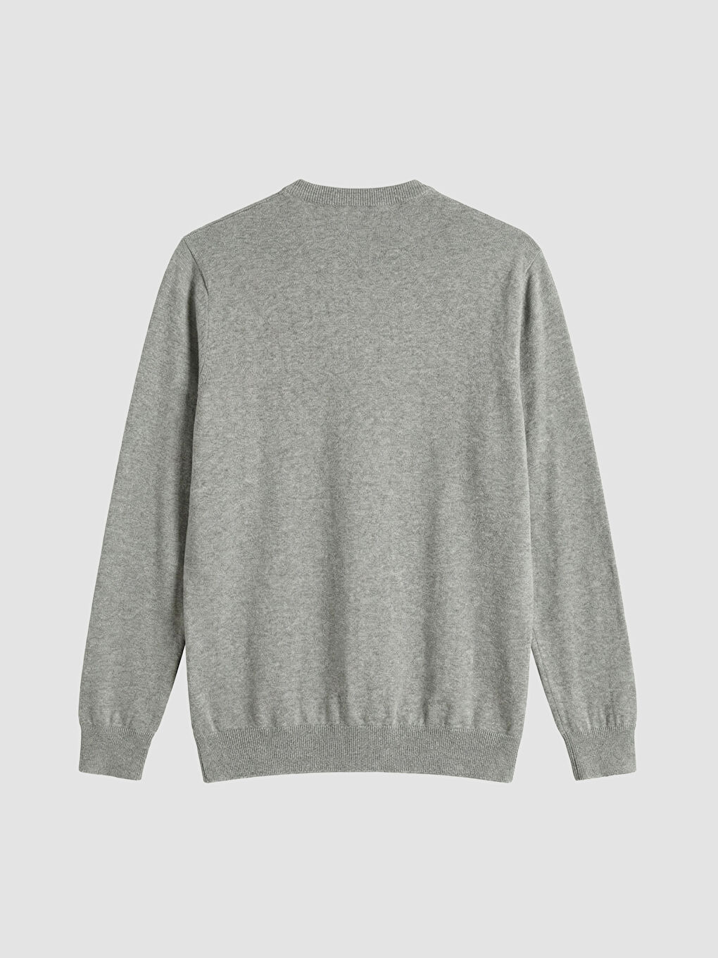 Gri V Yaka Erkek Triko Kazak-5