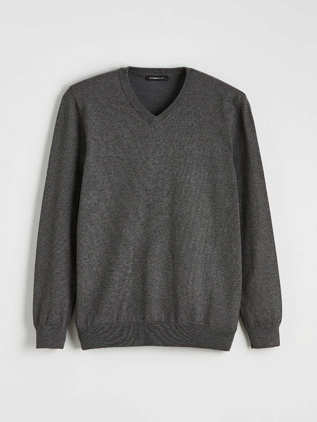 Gri V Yaka Erkek Triko Kazak