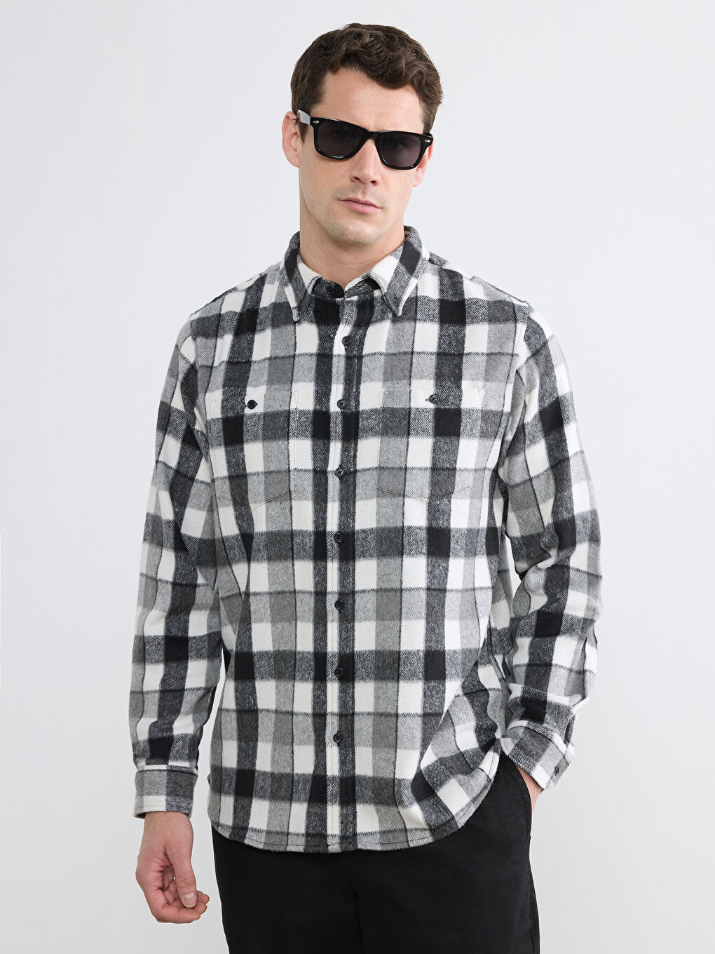 Regular Fit Plaid Men's Shirt