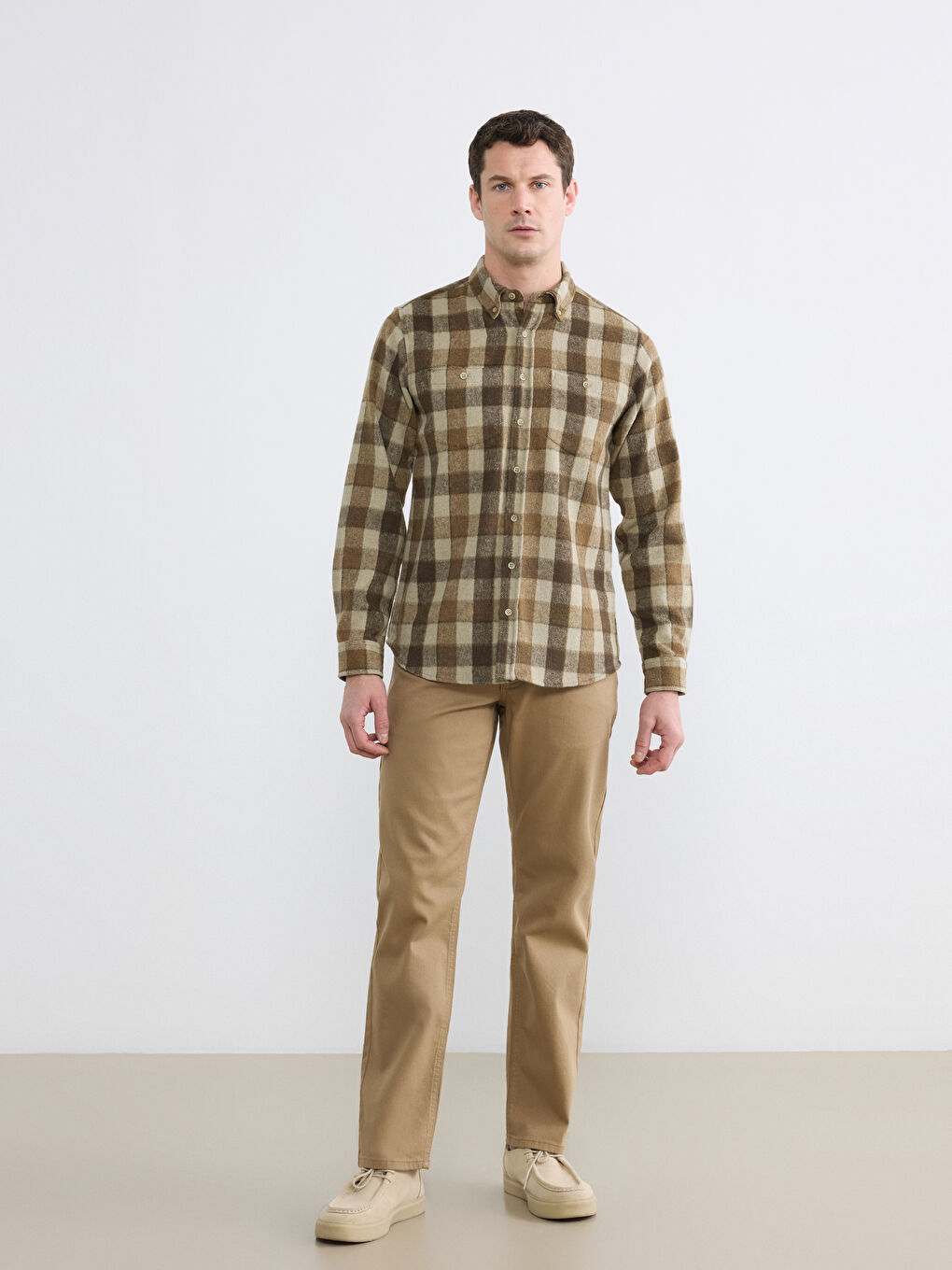 Cămașă Regular Fit cu Mânecă Lungă, Model Carouri, Bărbați-1