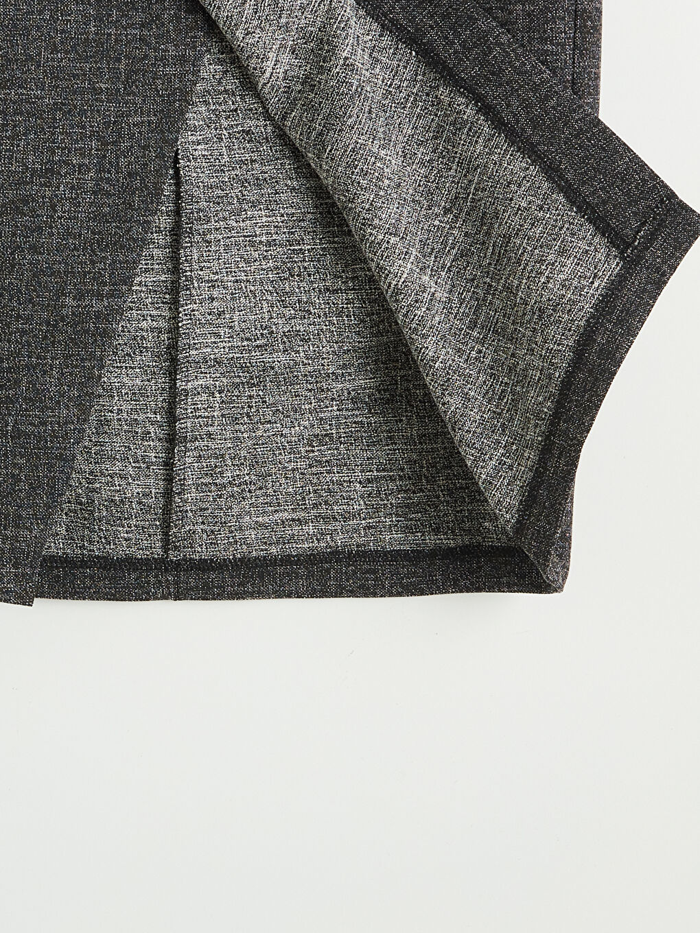 Gri Beli Kemerli Desenli Tüvit Kalem Etek-2