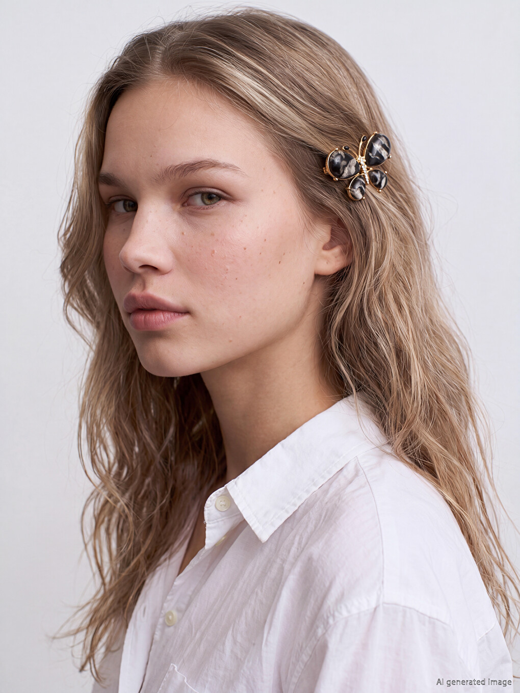 Butterfly Patterned Women's Claw Clip