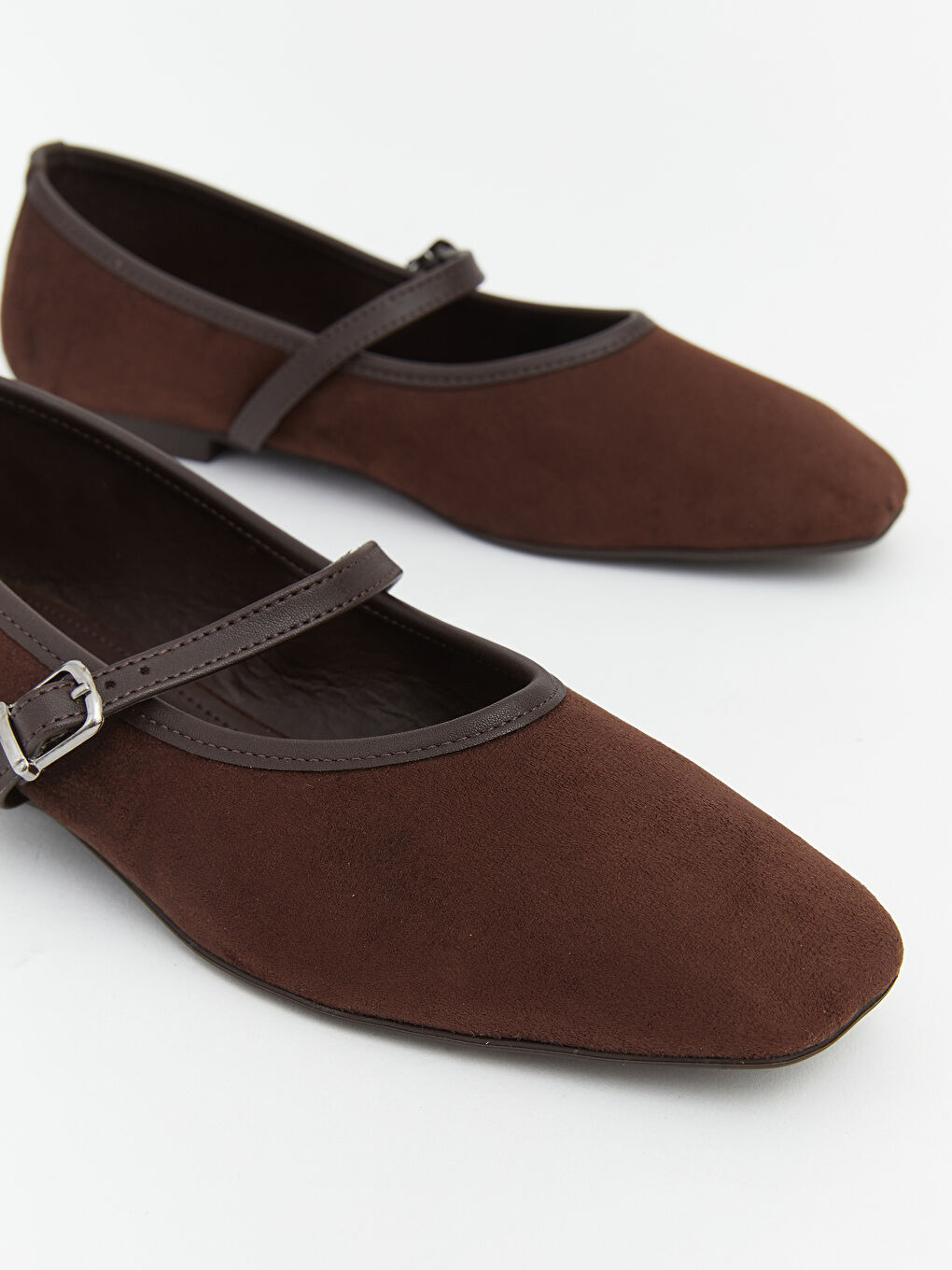 Kahverengi Süet Görünümlü Kadın Babet-2