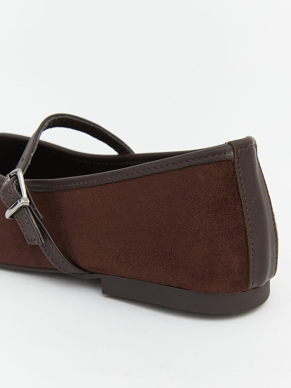 Kahverengi Süet Görünümlü Kadın Babet-4