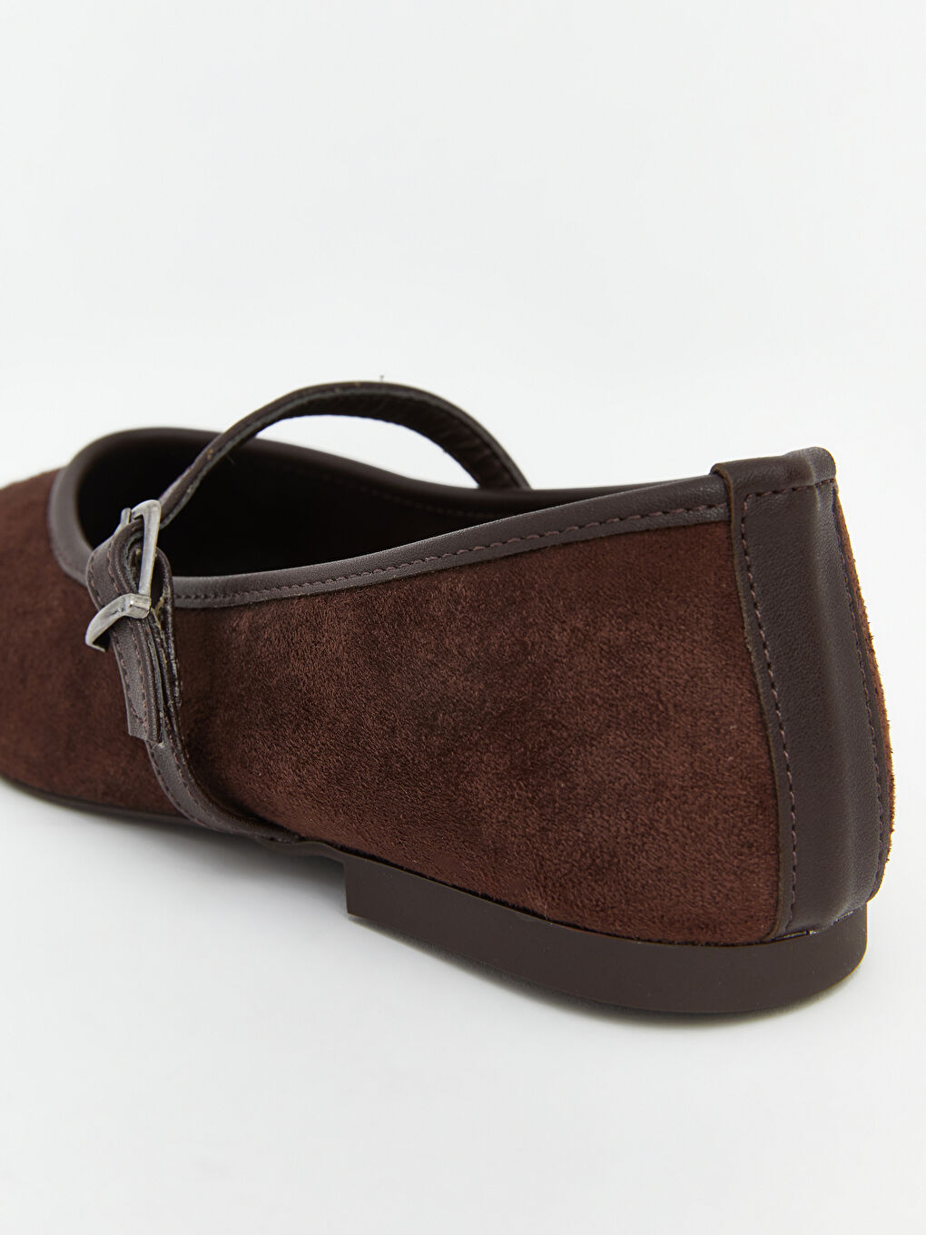 Kahverengi Süet Görünümlü Kadın Babet-4