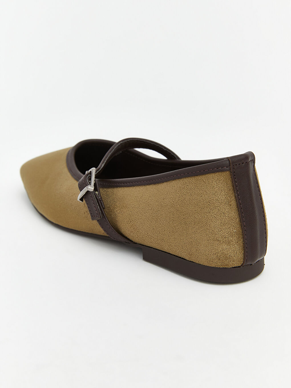 Haki Süet Görünümlü Kadın Babet-4