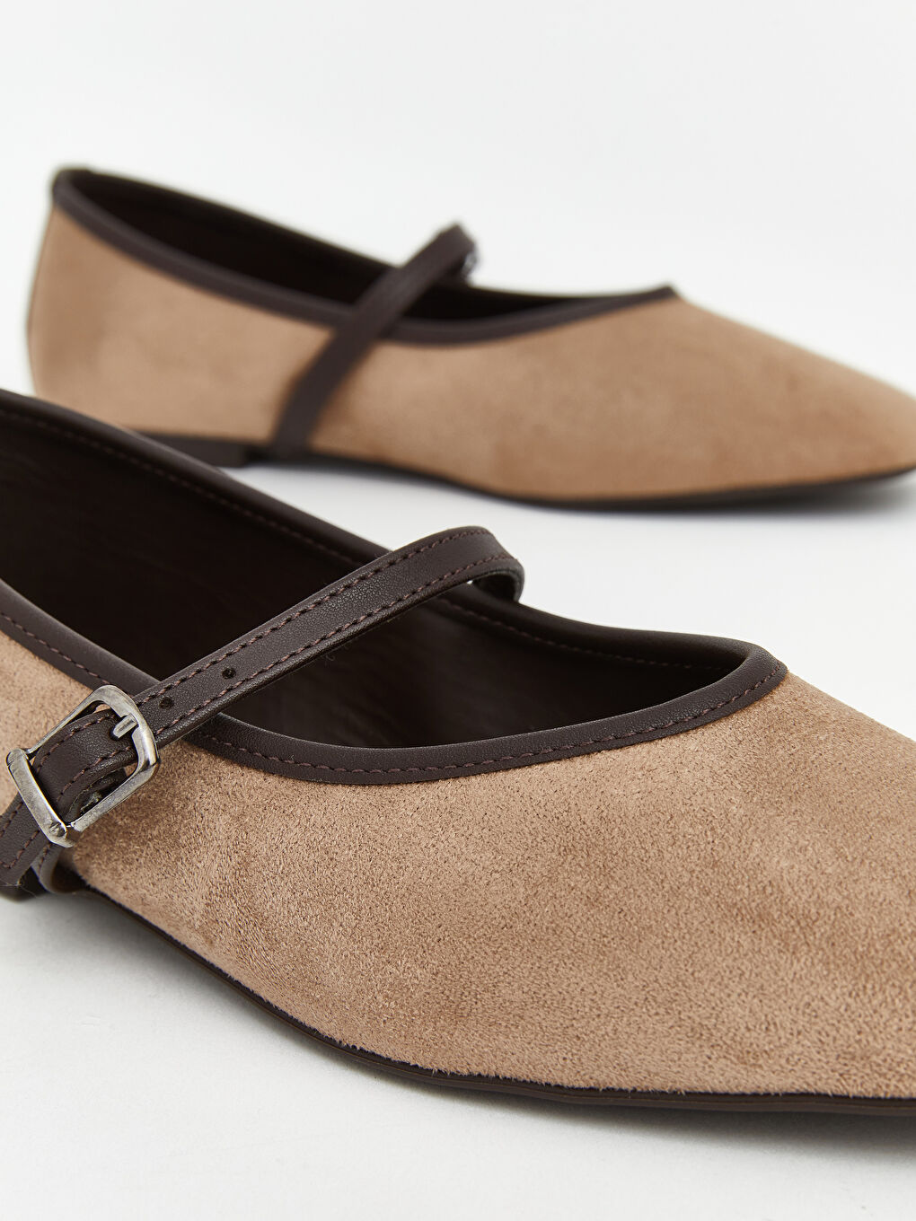 Bej Süet Görünümlü Kadın Babet-2