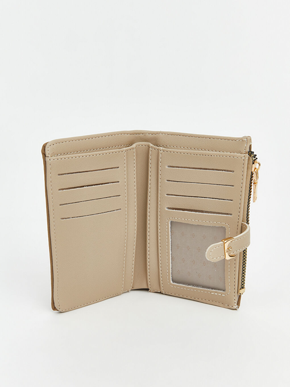 Bej Süet Görünümlü Kadın Cüzdan-2