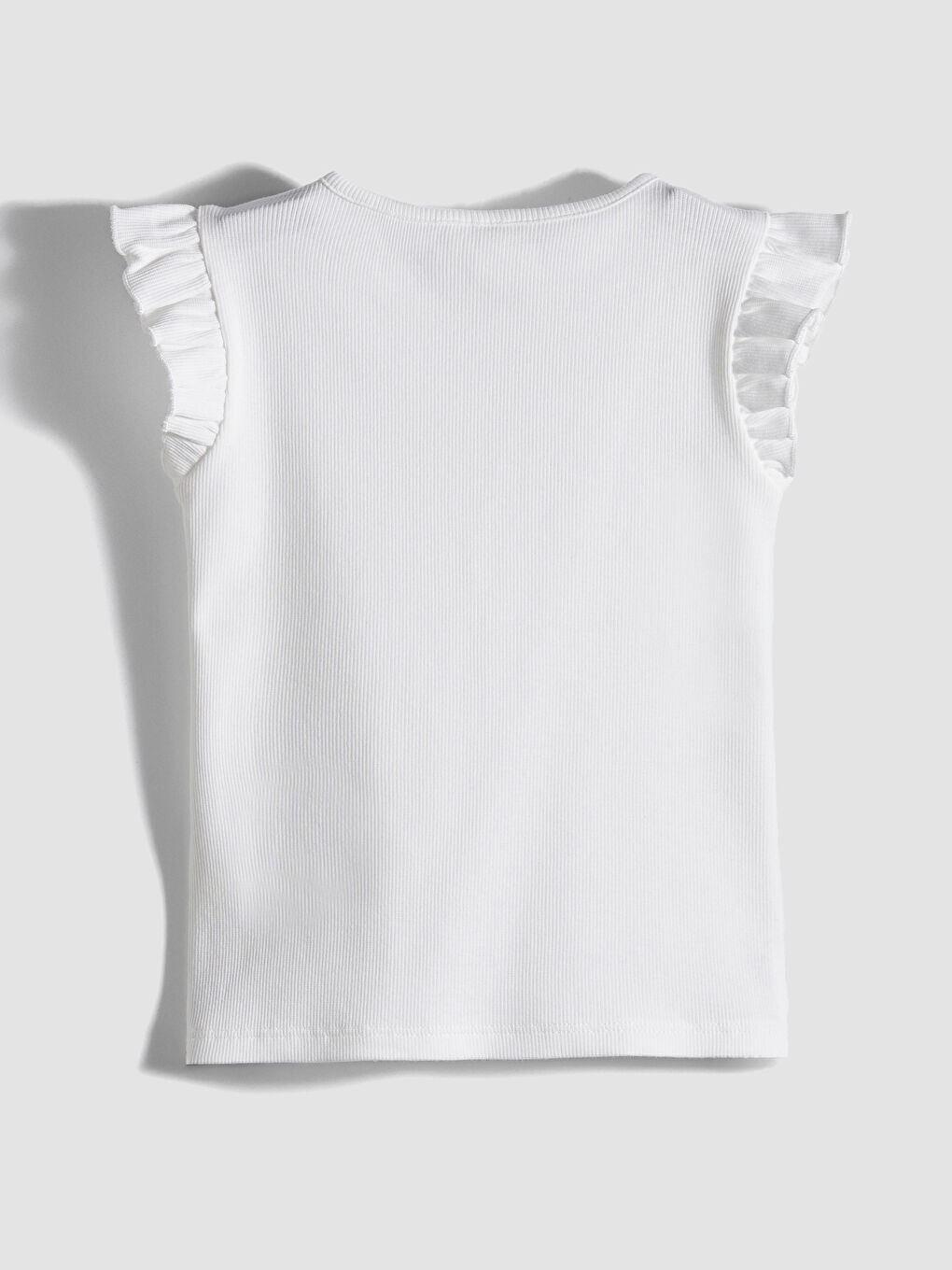 Ekru Bisiklet Yaka Taşlı Kız Çocuk Atlet-2